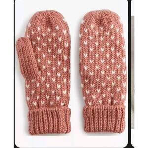 Lauren Conrad Mittens Gloves Brown Birdeye Hearts Kids Size 4-12